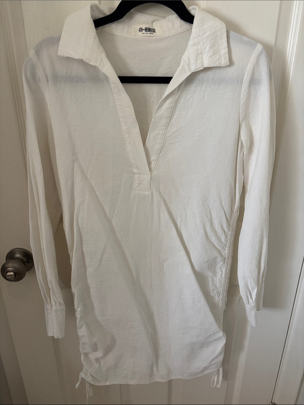 Topshop White Long-Sleeve Tunic Dress